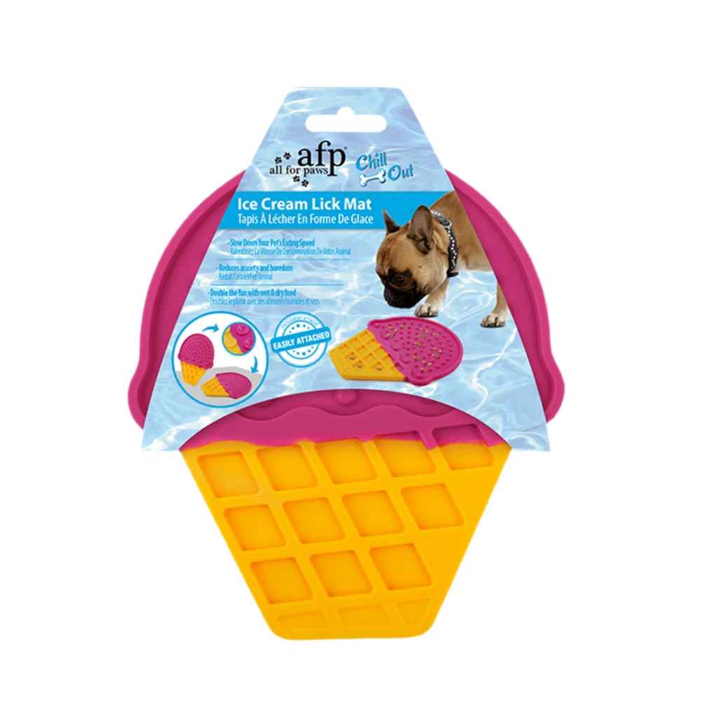 All For Paws Dog Feeding Silicone Ice Cream Lick Mat - Textured Slow Feeding mat