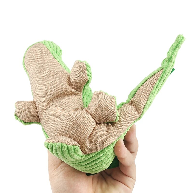 Green Crocodile Plush Soft Dog Toy for Interactive Squeaky playtime