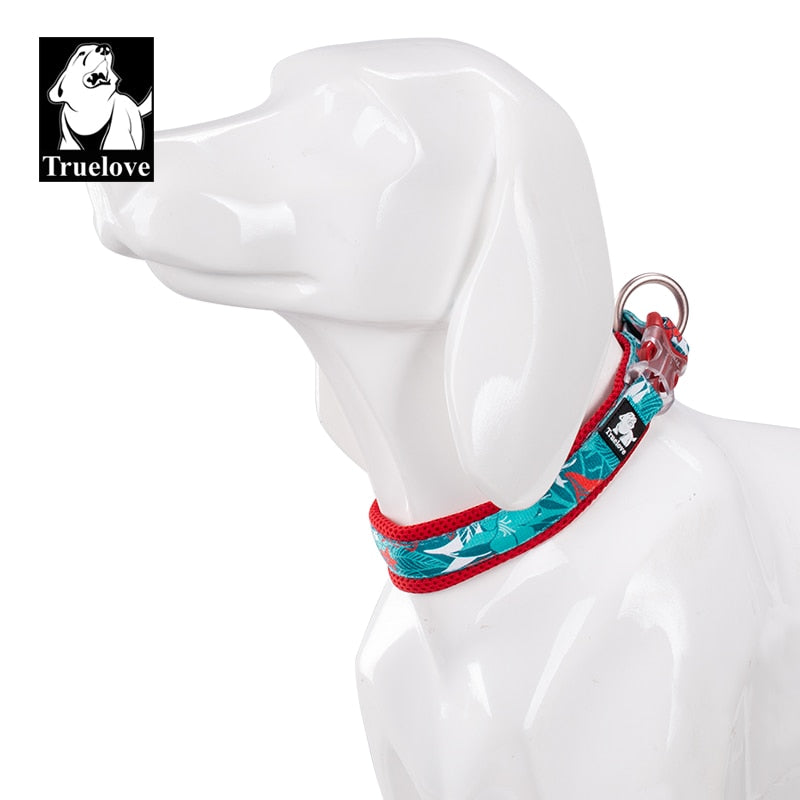 Truelove Floral Dog Collar Padded Comfort Cushion (Poppy red) - Small, Medium and Large Dogs TLC5273