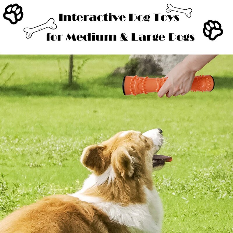 Benepaw Indestructible Rubber Squeaky Chew Toy for Medium & Large Dogs