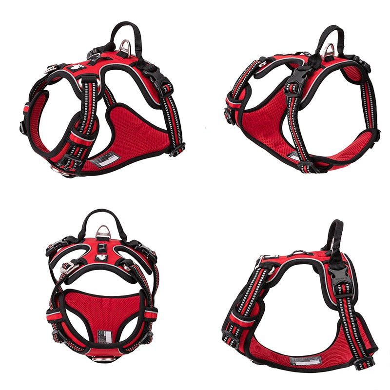 Truelove No Pull Adjustable Reflective Nylon Dog Harness (Orange) - Medium to Large Dogs - Upgraded version TLH56512