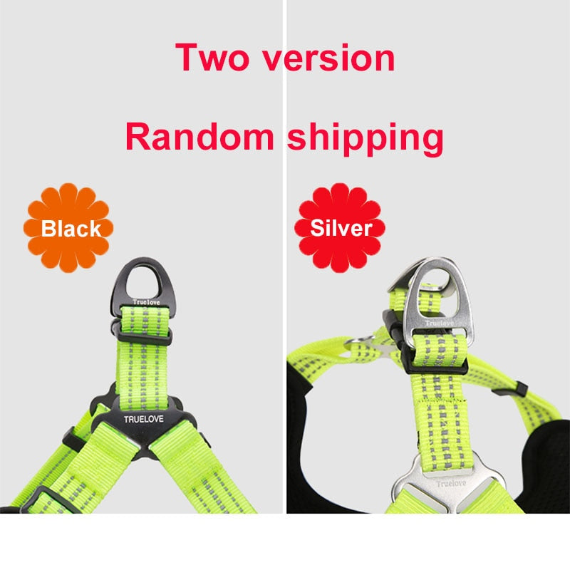 Truelove Adjustable Easy on Dog Harness - Outdoor Adventure Reflective Dog Protective Nylon Walking Dog Harness