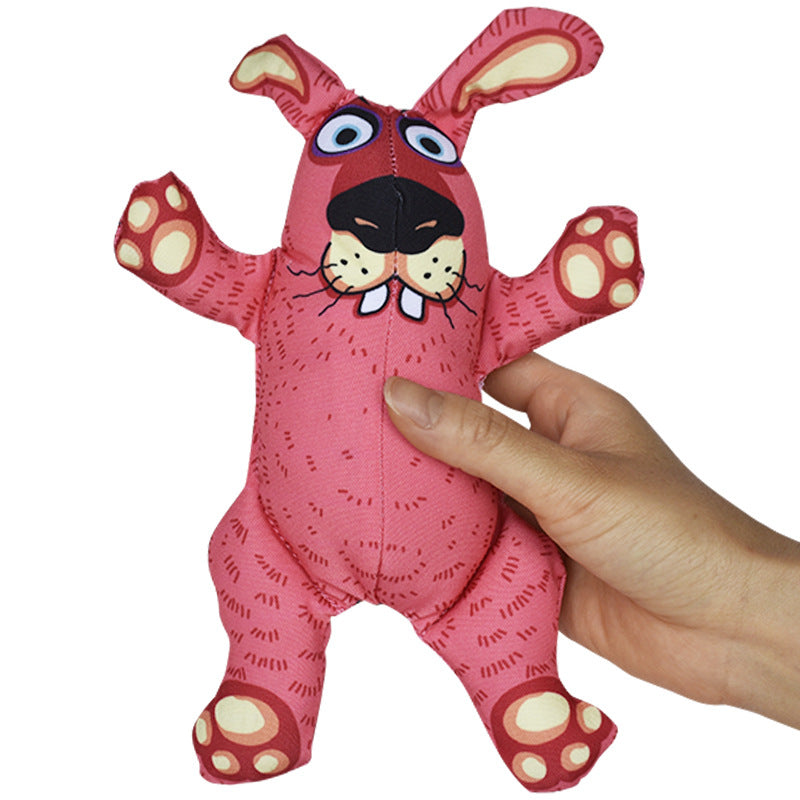 Super Squeaky Dog Toy Chewable Canvas Animal Designs