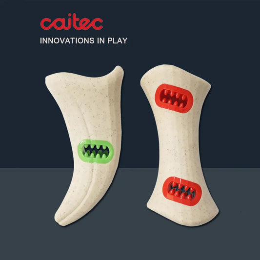 CAITEC Foraging Horn & Bone shaped Dog toys - suitable for Medium to Large Dogs