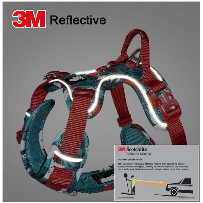 Truelove Easily Adjustable Reflective Dog Harness Camouflage Nylon (Grey) - Special Edition and Upgraded Version TLH5653