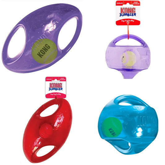 KONG Jumbler Rugby Ball/Football Dog Toy, Various Colours - M/L Size