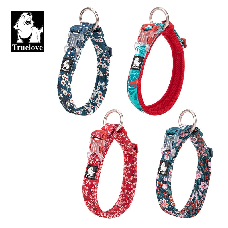 Truelove Floral Dog Collar Padded Comfort Cushion (Camouflage blue) - Small, Medium and Large Dogs TLC5273