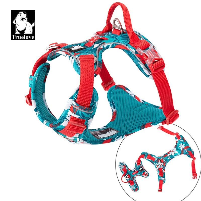 Truelove Easily Adjustable Reflective Dog Harness Camouflage Nylon (Grass Green) - Special Edition and Upgraded Version TLH5653