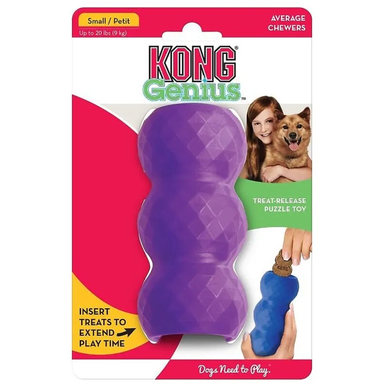 KONG Genius (Small) Mike Rubber Dog Toy, Colour options available