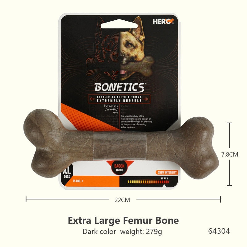 CAITEC Hero Bonetics Chewing Bone - Durable Bite Resistant great for Small to Large Dogs