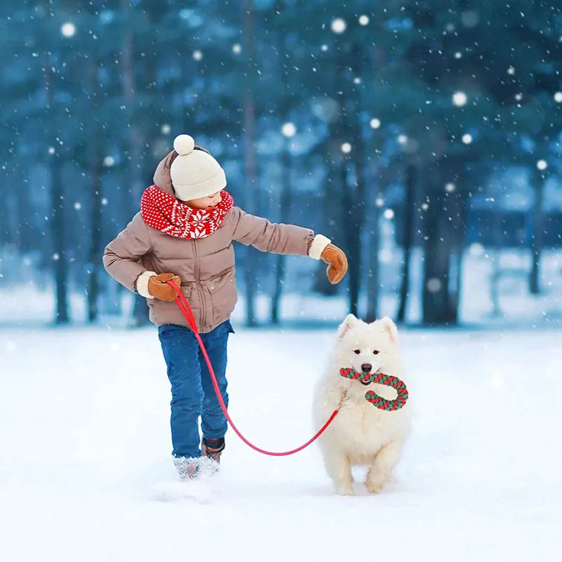 Benepaw Christmas Candy Cane made from Strong Natural Cotton Rope