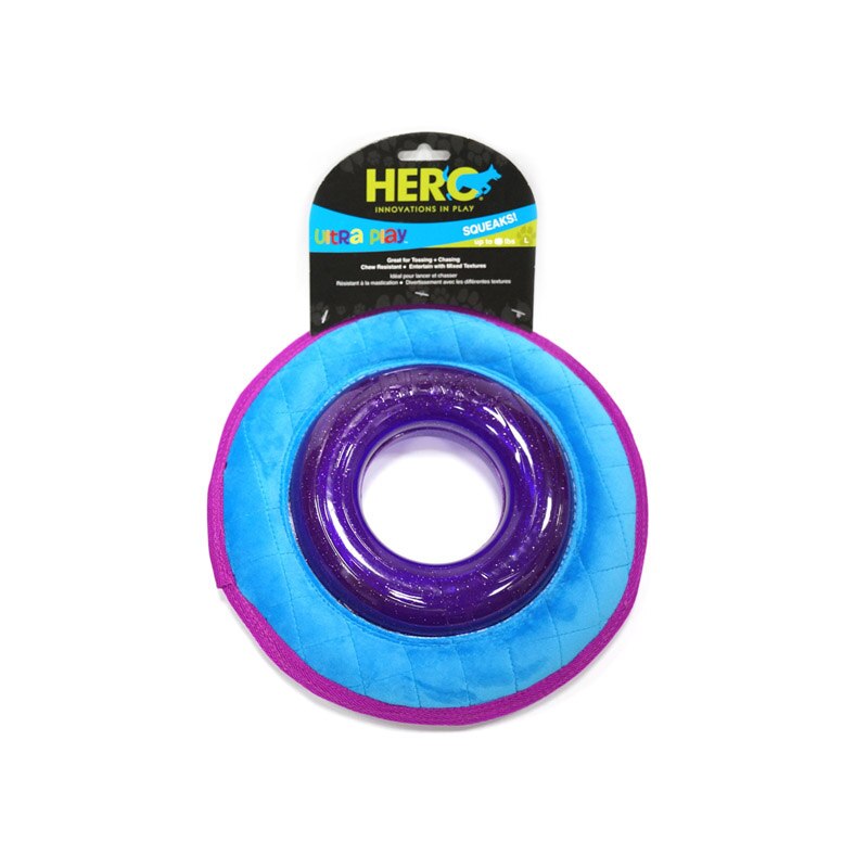 Caitec HERO Fabric Flying Disc Squeaky Interactive Dog Toys - Suitable for Small to Large Dogs