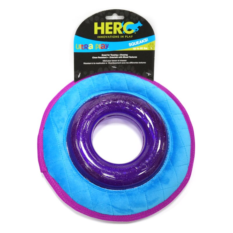 Caitec HERO Fabric Flying Disc Squeaky Interactive Dog Toys - Suitable for Small to Large Dogs