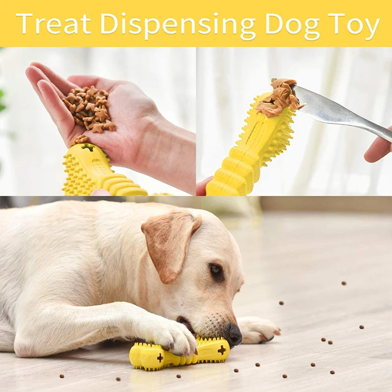 Benepaw Interactive Foraging Rubber Bite Resistant Bone shaped Dog Toy - For Small Medium Large Dogs