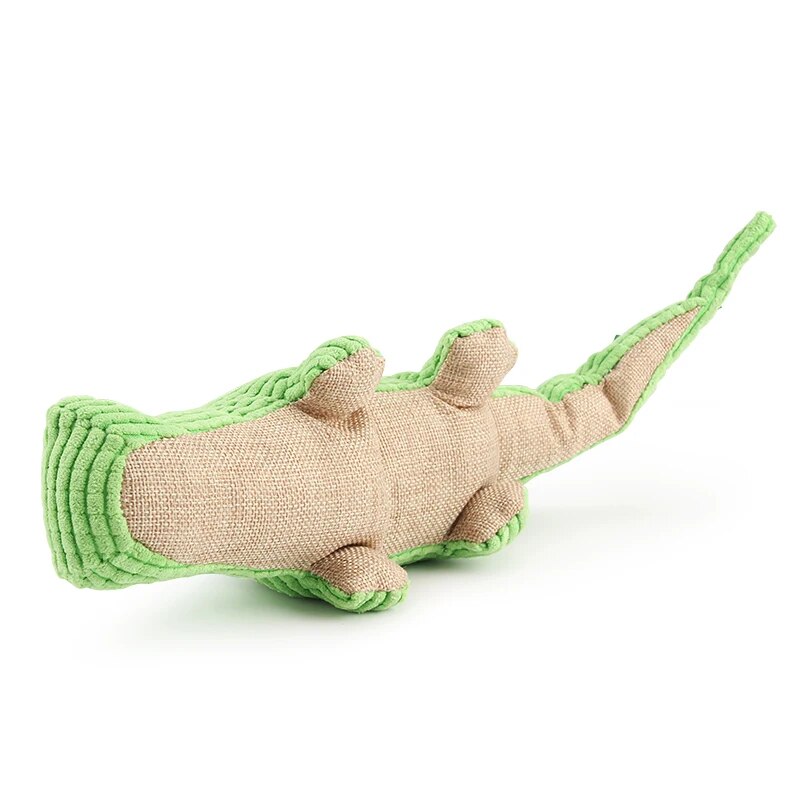 Green Crocodile Plush Soft Dog Toy for Interactive Squeaky playtime