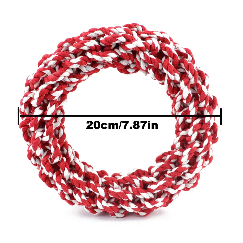 Bite-Resistant Rope Ring Dog Toy for Medium and Large Dogs