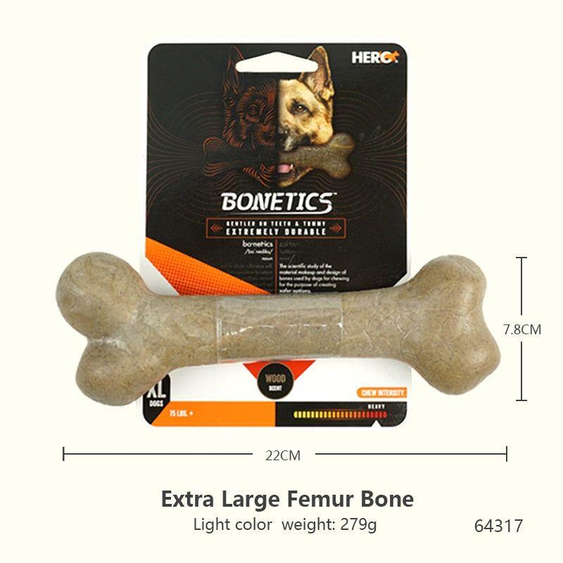 CAITEC Hero Bonetics Chewing Bone - Durable Bite Resistant great for Small to Large Dogs