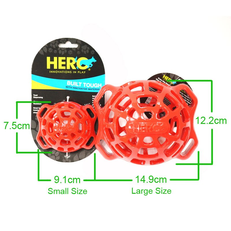 CAITEC Hero Hollow Feeding Ball - Durable Rubber Foraging toy for Small, Medium & Large Dogs