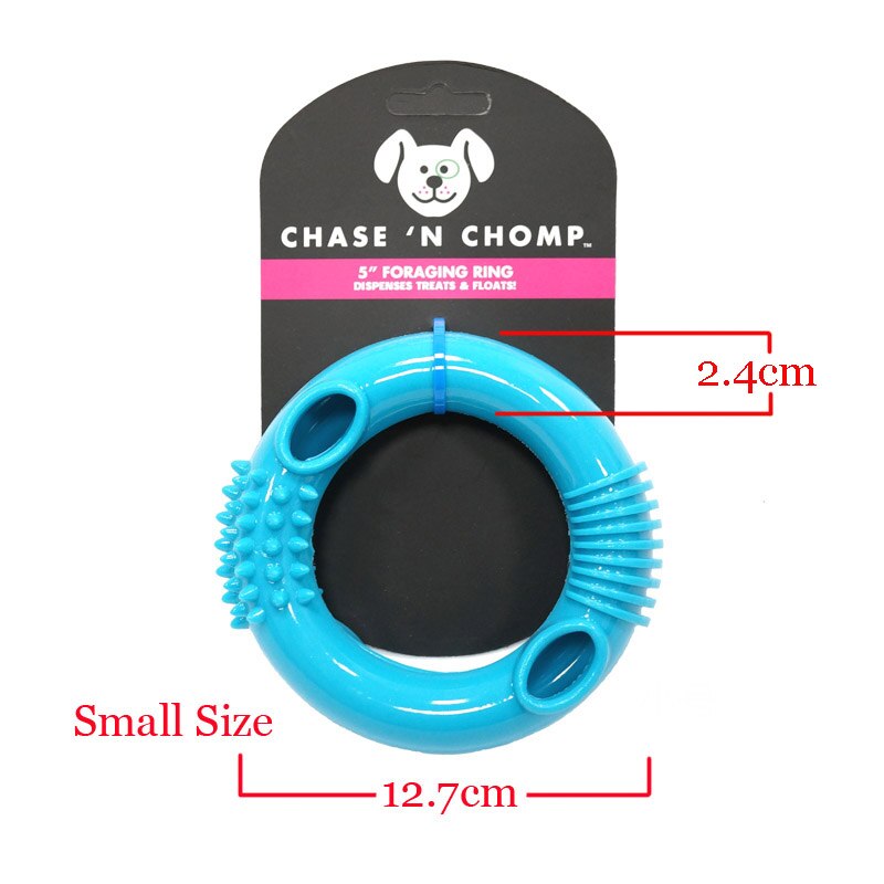 CAITEC Chase 'N Chomp Foraging Floating Rubber Ring Toys for Small, Medium and Large Dogs