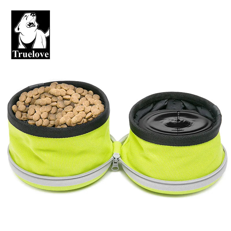 Truelove Collapsible 2 Way Double Bowl for Food / Water - Great for Running Walking Hiking Camping TLT2351