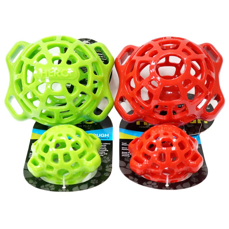 CAITEC Hero Hollow Feeding Ball - Durable Rubber Foraging toy for Small, Medium & Large Dogs