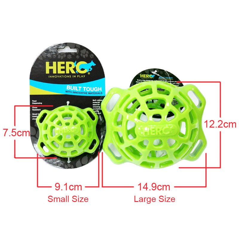 CAITEC Hero Hollow Feeding Ball - Durable Rubber Foraging toy for Small, Medium & Large Dogs