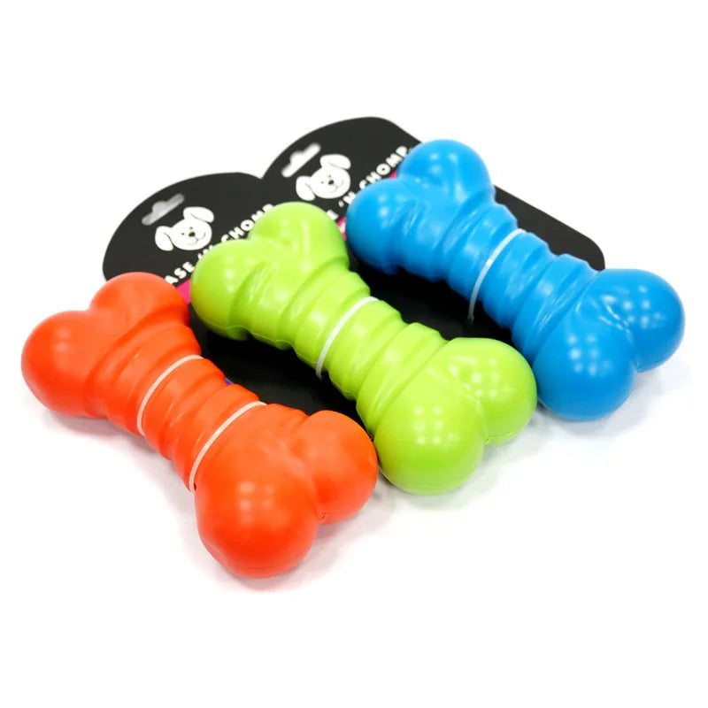 CAITEC Chase 'N Chomp Squeaky Bone Toy - Springy and Floatable Suitable for Throwing and Chasing