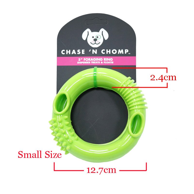 CAITEC Chase 'N Chomp Foraging Floating Rubber Ring Toys for Small, Medium and Large Dogs