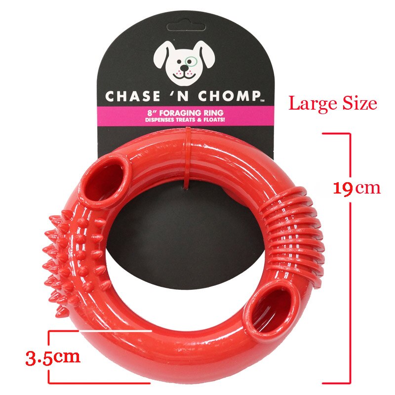 CAITEC Chase 'N Chomp Foraging Floating Rubber Ring Toys for Small, Medium and Large Dogs