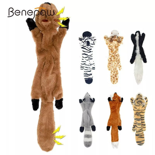 Benepaw Interactive Squeaky Plush Dog Toy - Durable & Unstuffed for Medium to Large Dogs