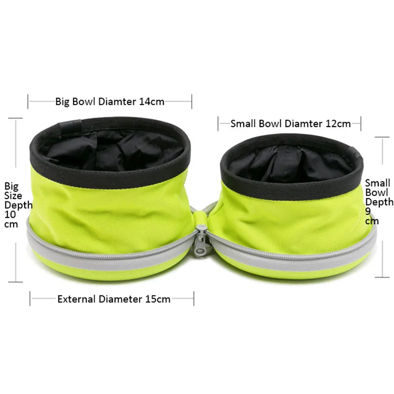 Truelove Collapsible 2 Way Double Bowl for Food / Water - Great for Running Walking Hiking Camping TLT2351