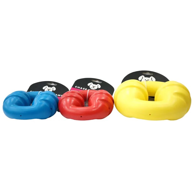 CAITEC Chase 'N Chomp Squeaking Donut Toy - Springy and Floating - Great for Tossing and Chasing