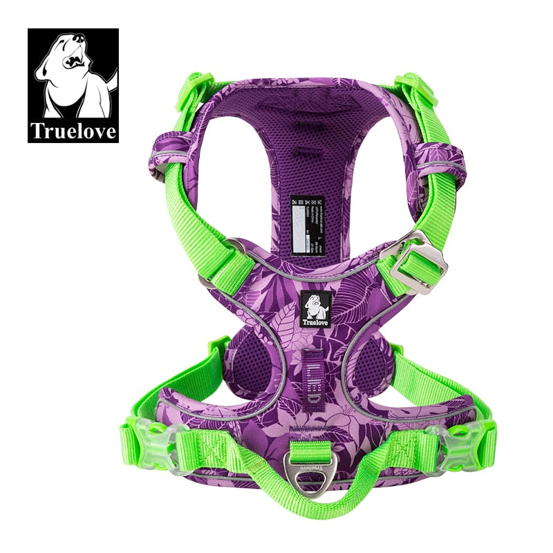 Truelove Easily Adjustable Reflective Dog Harness Camouflage Nylon (Grass Green) - Special Edition and Upgraded Version TLH5653