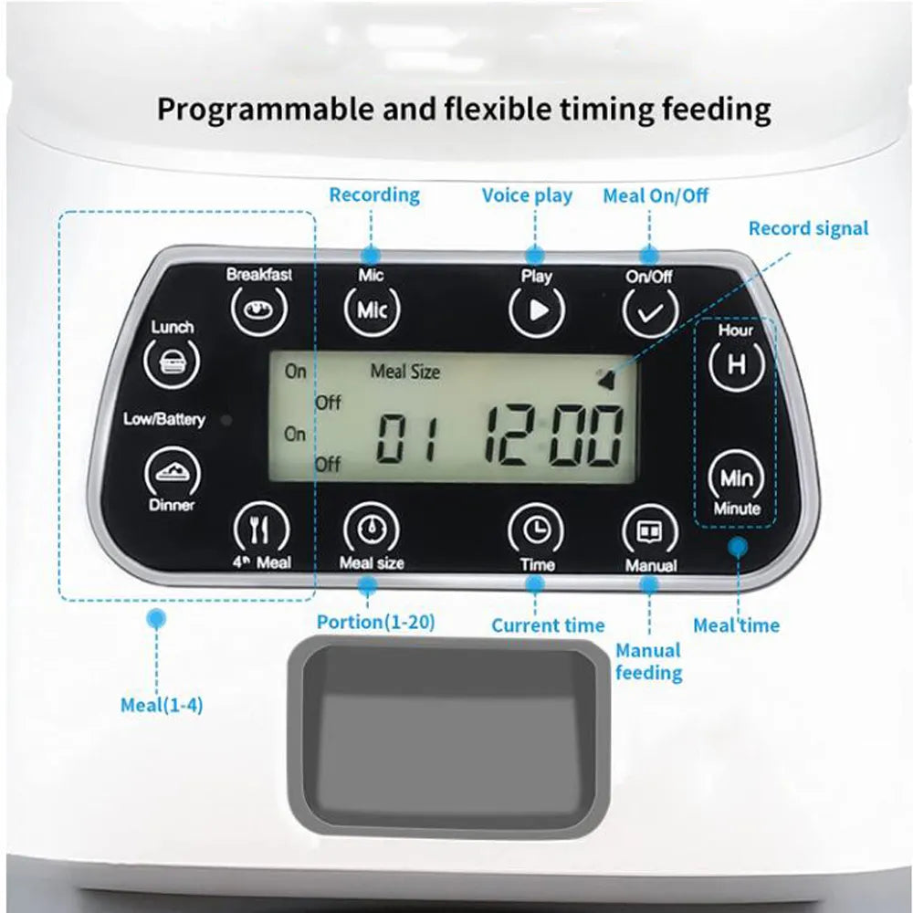 Automatic Dry Food Dispenser (3.5L) & Water drinking fountain (2L) with Wifi & Tuya Smart app connectivity