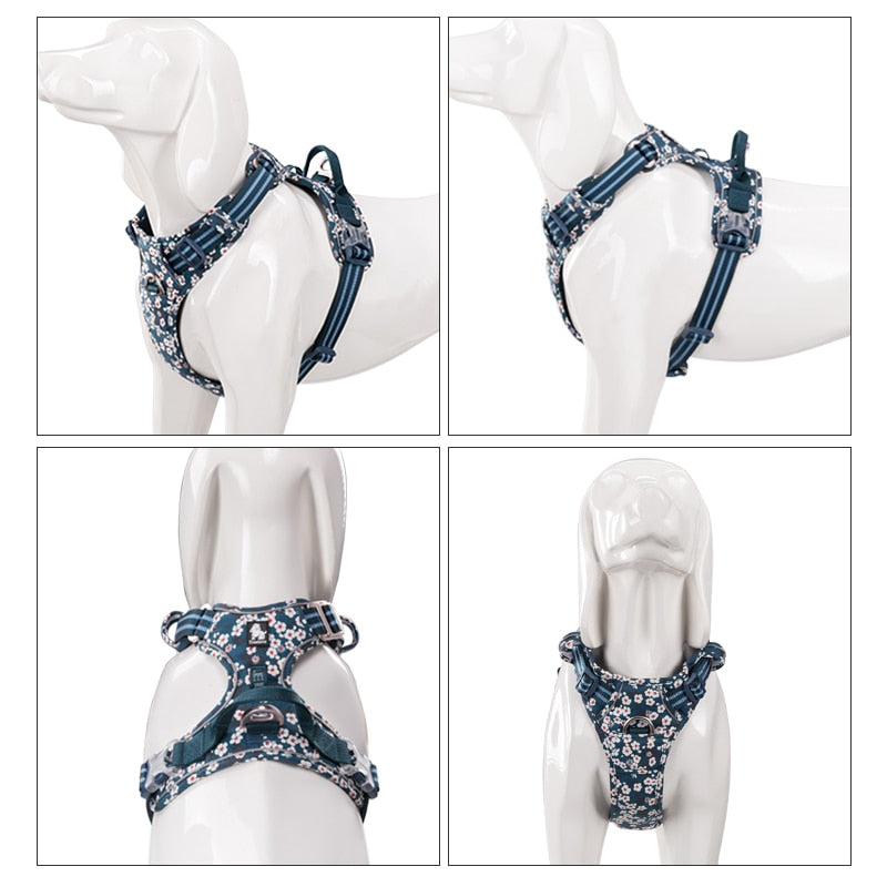 Truelove Floral No Pull Reflective Dog Harness (Navy Blazer) - Small & Medium Dogs TLH5655