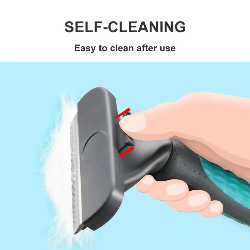 Benepaw Professional Self Cleaning Dog Shedding Comb / Grooming Brush