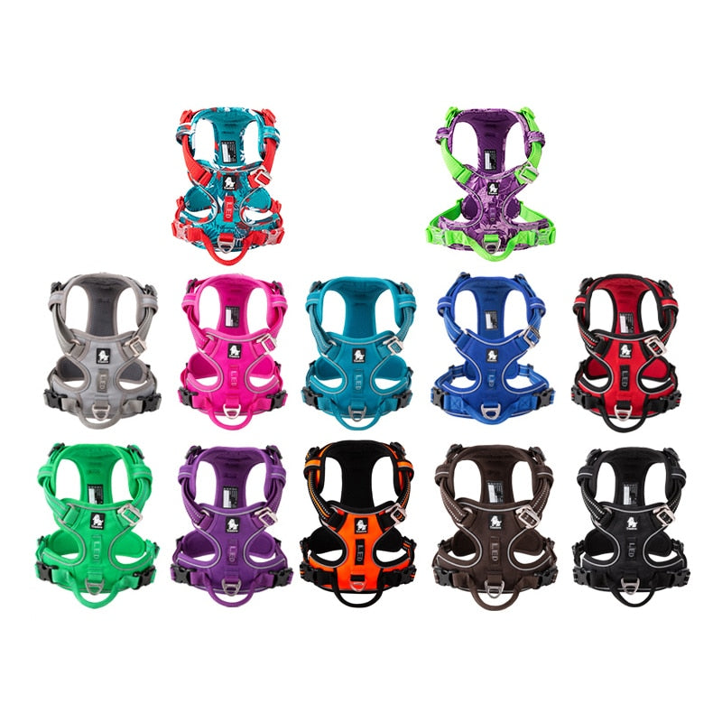 Truelove No Pull Adjustable Reflective Nylon Dog Harness (Orange) - Medium to Large Dogs - Upgraded version TLH56512