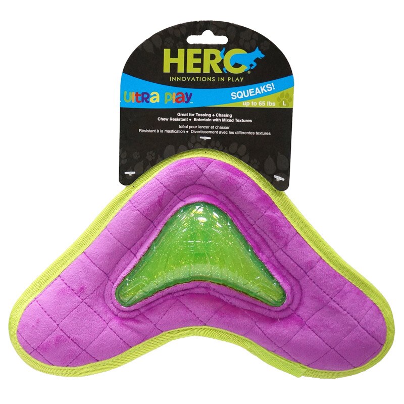 Caitec HERO Fabric Flying Disc Squeaky Interactive Dog Toys - Suitable for Small to Large Dogs