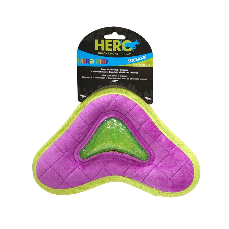 Caitec HERO Fabric Flying Disc Squeaky Interactive Dog Toys - Suitable for Small to Large Dogs