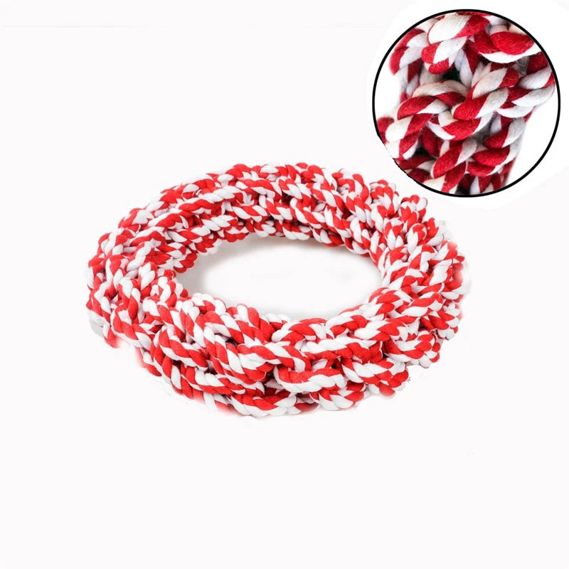 Bite-Resistant Rope Ring Dog Toy for Medium and Large Dogs