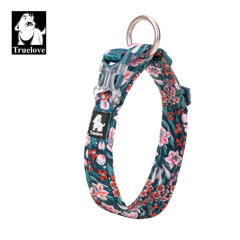 Truelove Floral Dog Collar Padded Comfort Cushion (Camouflage blue) - Small, Medium and Large Dogs TLC5273