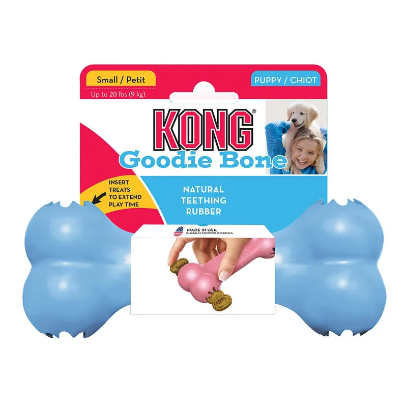 KONG Puppy Goodie Bone Dog Toy - Small-Blue/Pink