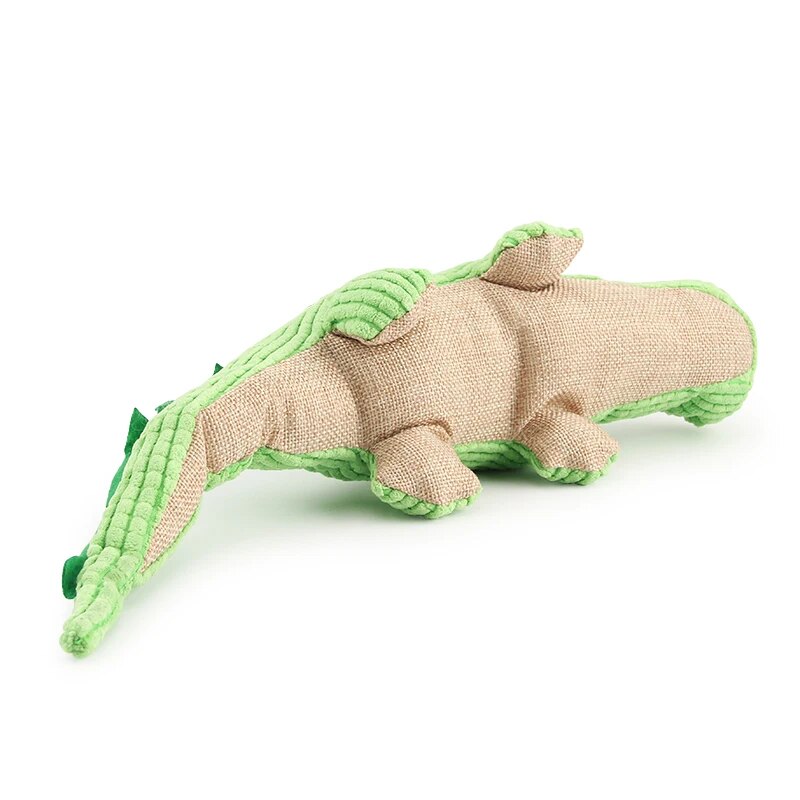 Green Crocodile Plush Soft Dog Toy for Interactive Squeaky playtime