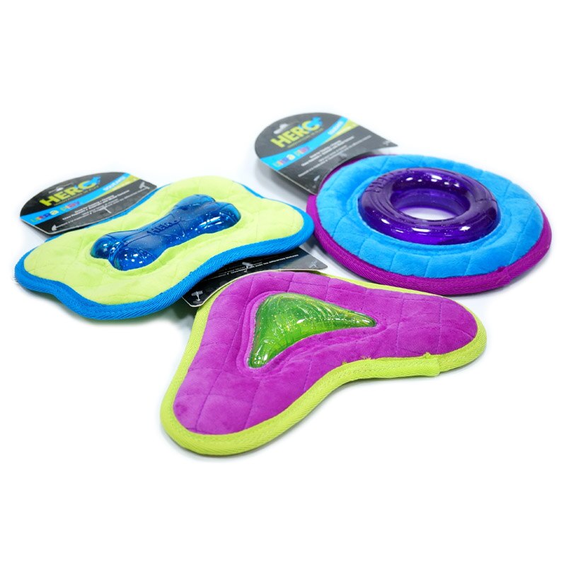 Caitec HERO Fabric Flying Disc Squeaky Interactive Dog Toys - Suitable for Small to Large Dogs