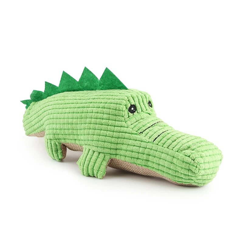 Green Crocodile Plush Soft Dog Toy for Interactive Squeaky playtime