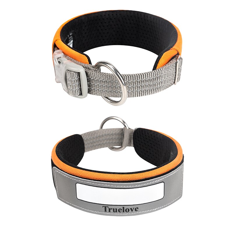 Truelove Reflective Multifunctional Personalized Dog Collar DuPont Soft Breathable Adjustable for Large Dogs TLC5611