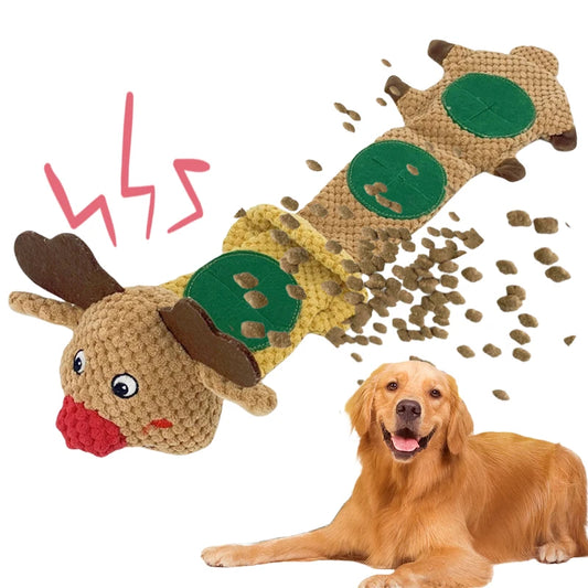 Christmas Plush Squeaky Foraging Interactive Elk Dog Toy