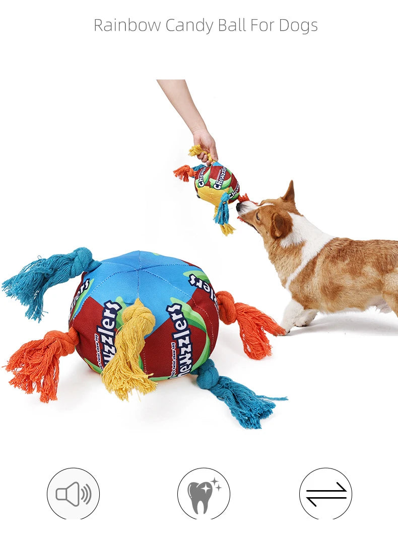 Chewzzlers Squeaky Bite Resistant Rope Dog Toy - 3 types available - suitable for all sizes of Dog