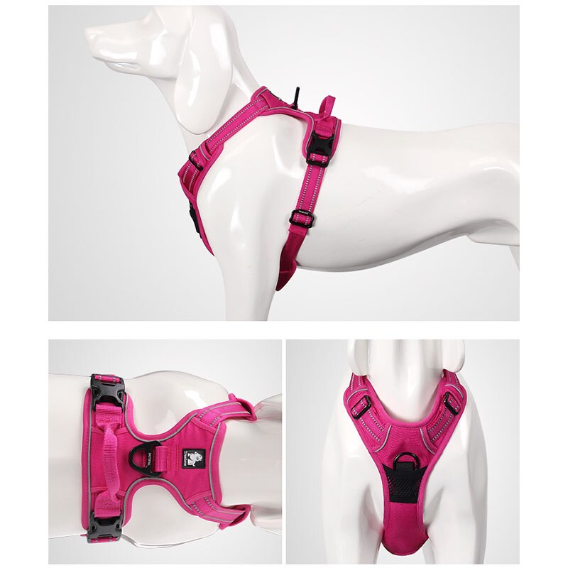 Truelove All Weather Reflective Nylon Dog Harness (Red) - Padded & Adjustable TLH5651