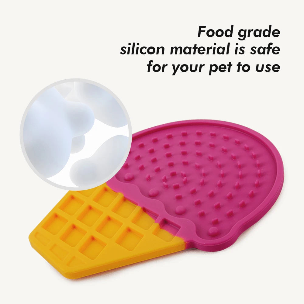 All For Paws Dog Feeding Silicone Ice Cream Lick Mat - Textured Slow Feeding mat